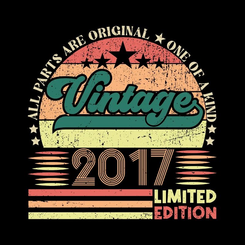 Cadeau d’anniversaire Retro 2017. Vintage 2017.