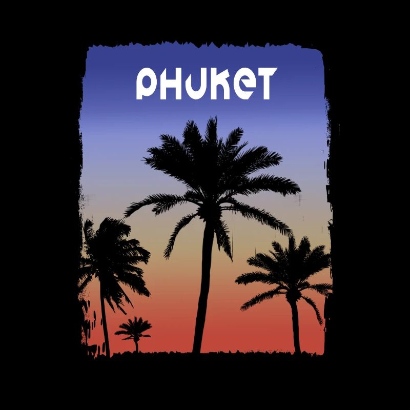Phuket Thaïlande Coucher De Soleil Vacances Souvenir Palmier