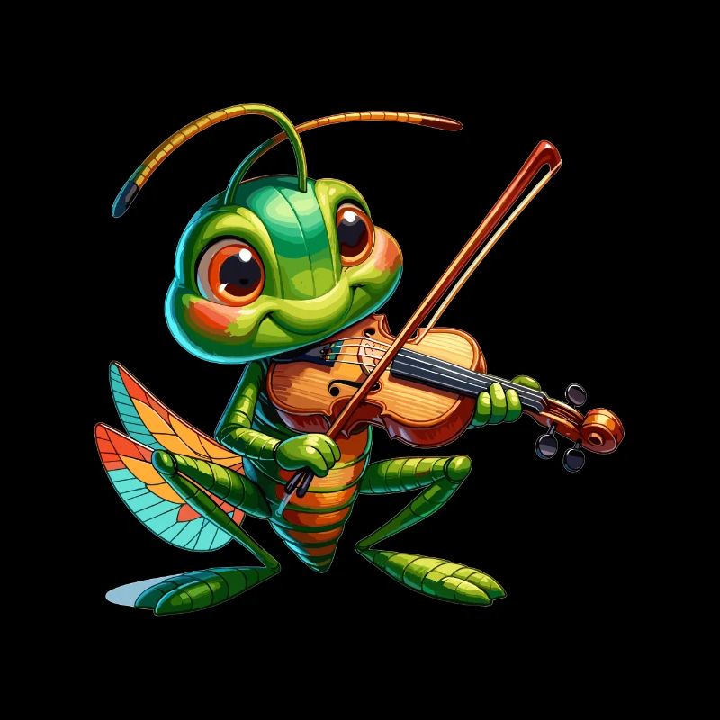 Grasshopper with violin