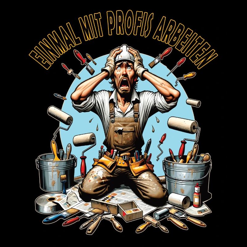 Working with professionals, funny master painter