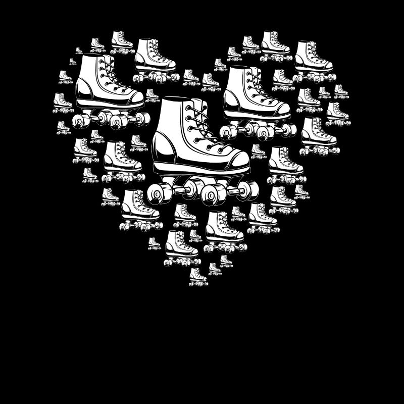 Roller Skating Heart with Roller Skates