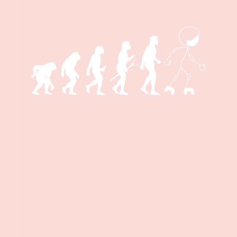 Funny Roller Skating Evolution Roller Skater