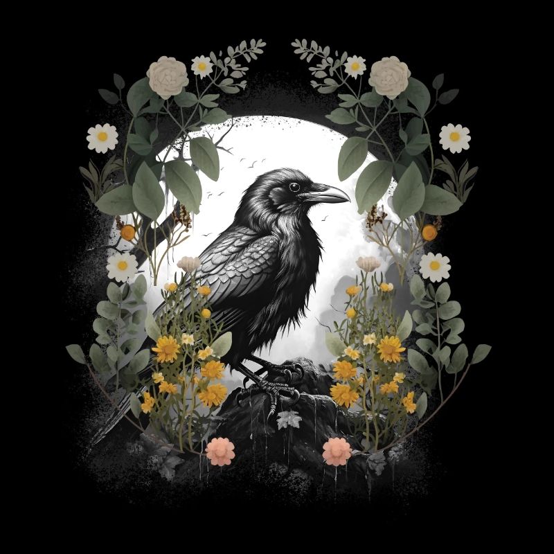 Raven, Nature, Flowers, Crow, Ravens, Crows, Dark Spring