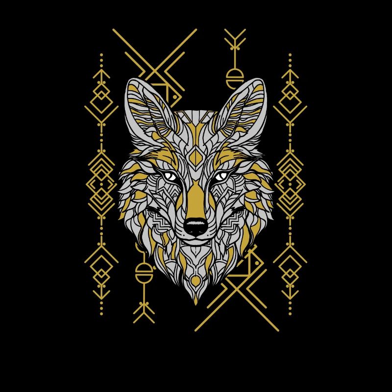 Wolf Abstrakt Geometrisch Polygon Wolf