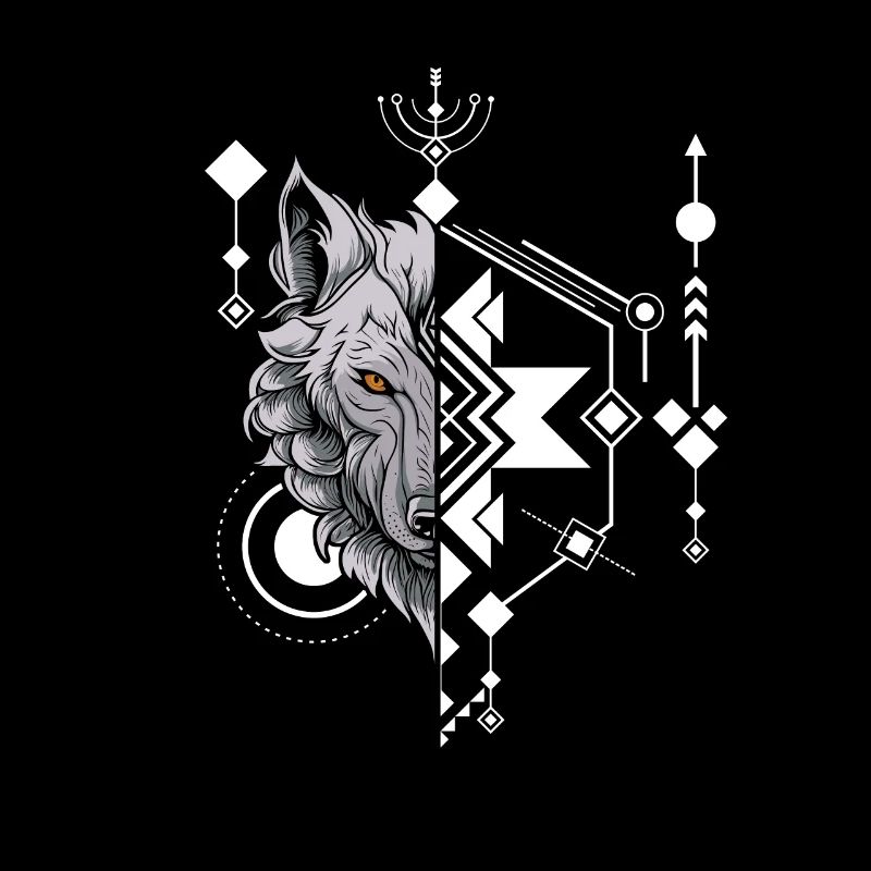Wolf Abstrakt Polygon Geometrical Wolf