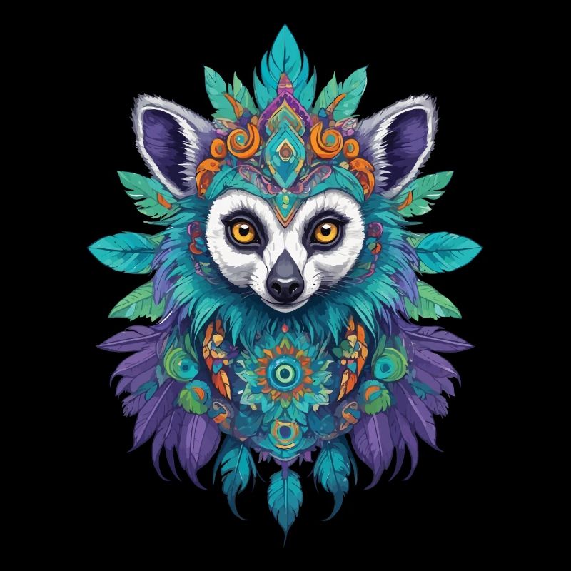 Lemurs Mandala Dream Catcher Design