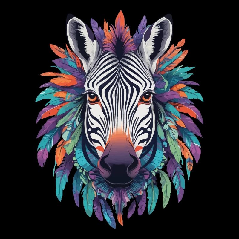 Zebra Mandala Design In Bohemian Style