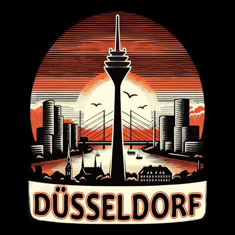 Düsseldorf Skyline Heart Love Home