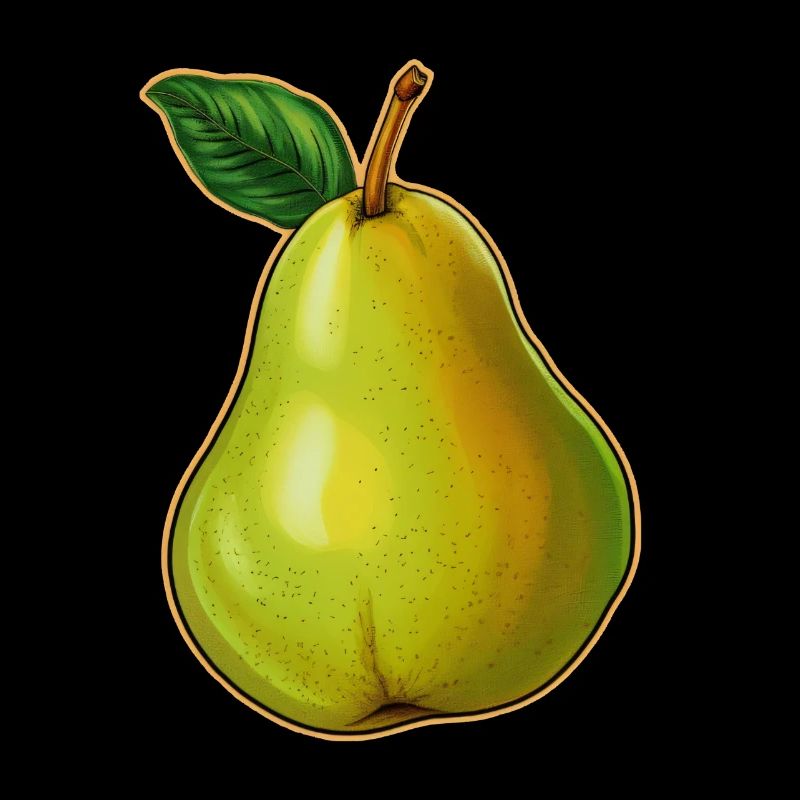 Pear with leaf