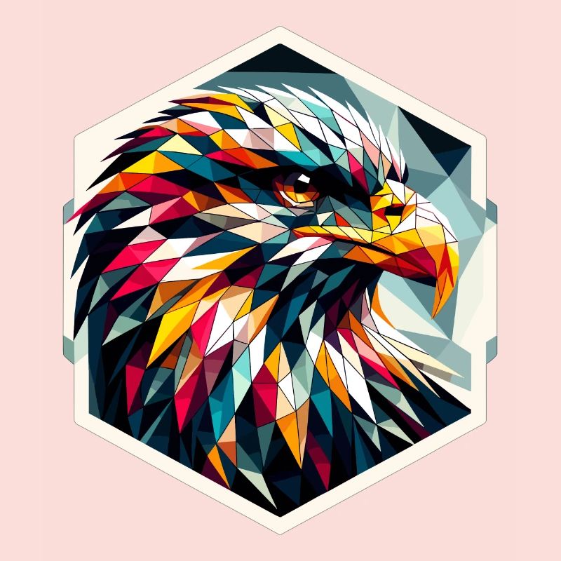 Pygargue à queue blanche dans la représentation polygonale