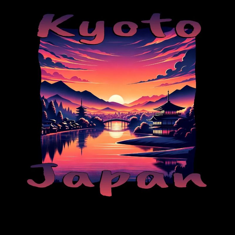 Kyoto au coucher du soleil : pagodes et rivières
