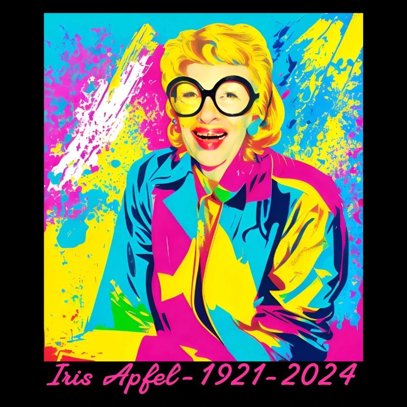 Illustration, bunt, Graffiti, iris Apfel