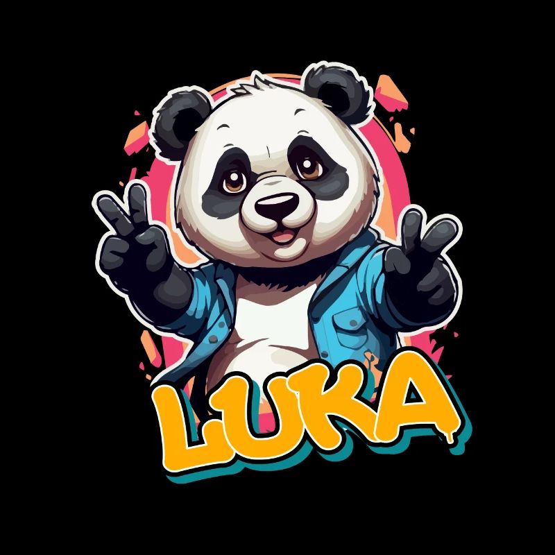 LUKA - Handsome boy name with cool panda