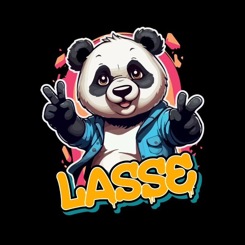 LASSE - Handsome boy name with cool panda