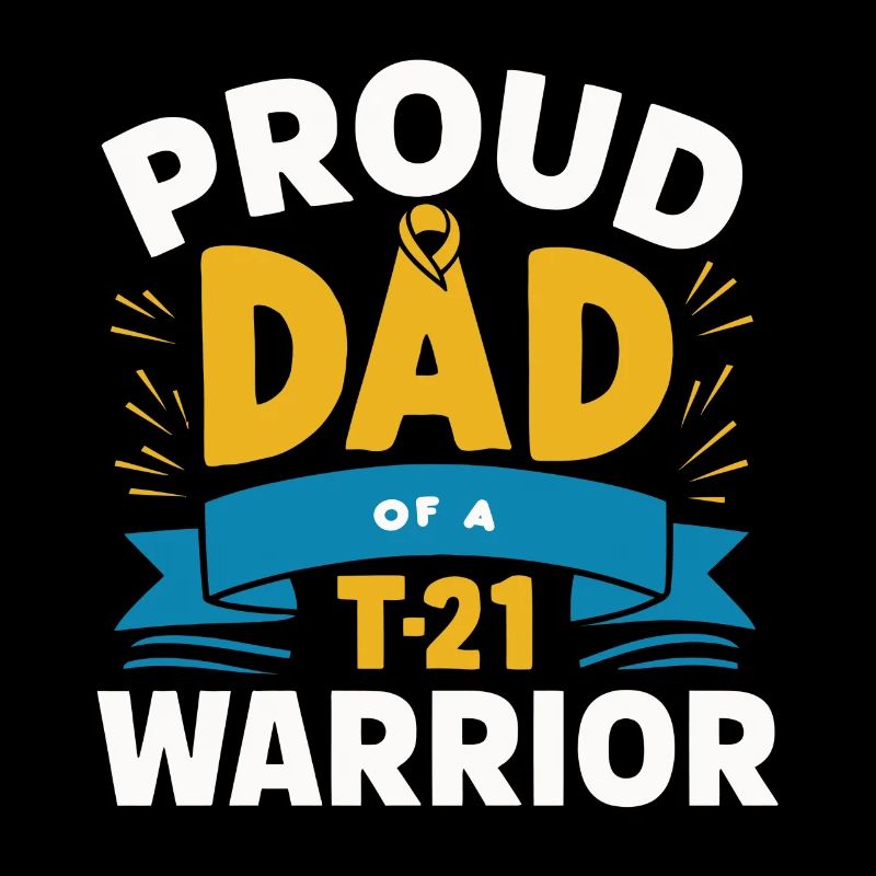 Stolzer Vater eines T21-Kriegers mit Down-Syndrom