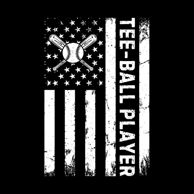 Tee-ball player US Flag Tee-ball