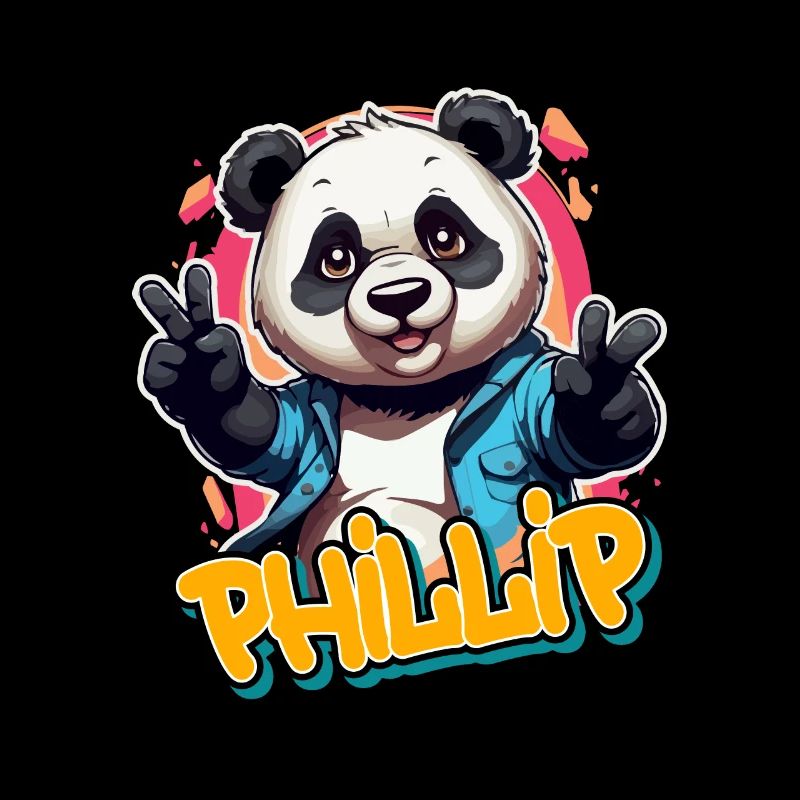 PHILLIP - Schöner Jungen Name mit coolem Panda