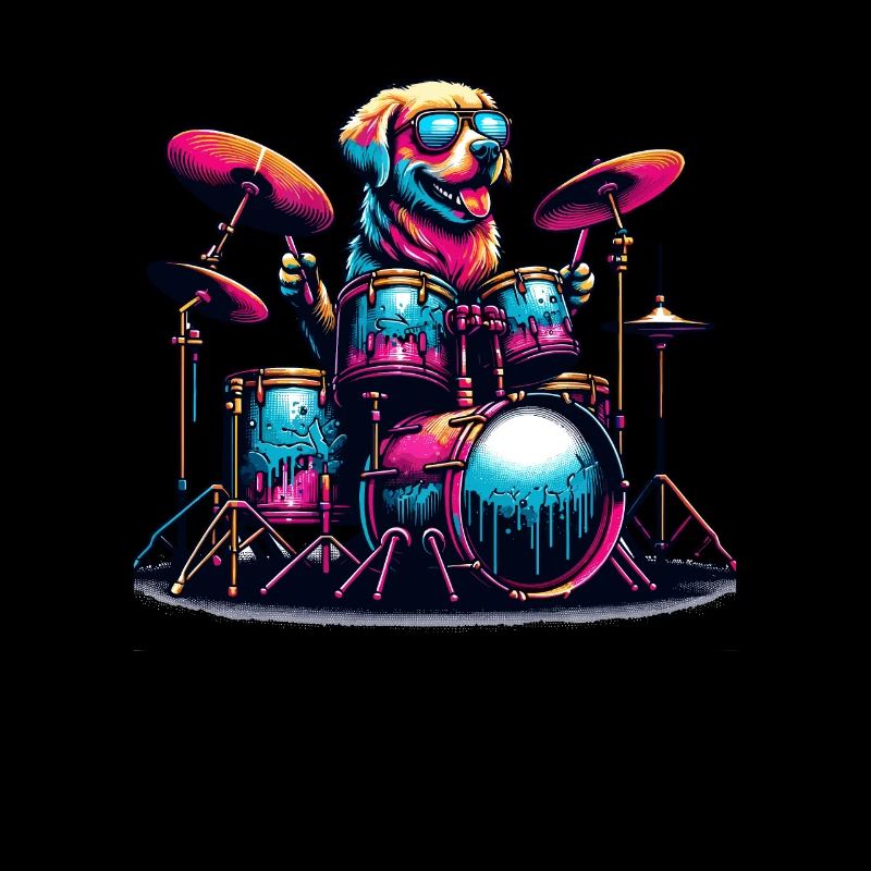 Dog Playing Drums Drum Drummer Drumming Drummers