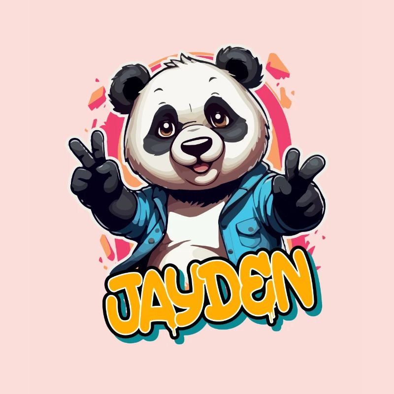 JAYDEN - Beau nom de garçon avec Cool Panda