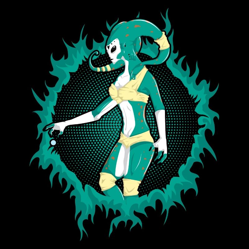 Alien with Halftone Background