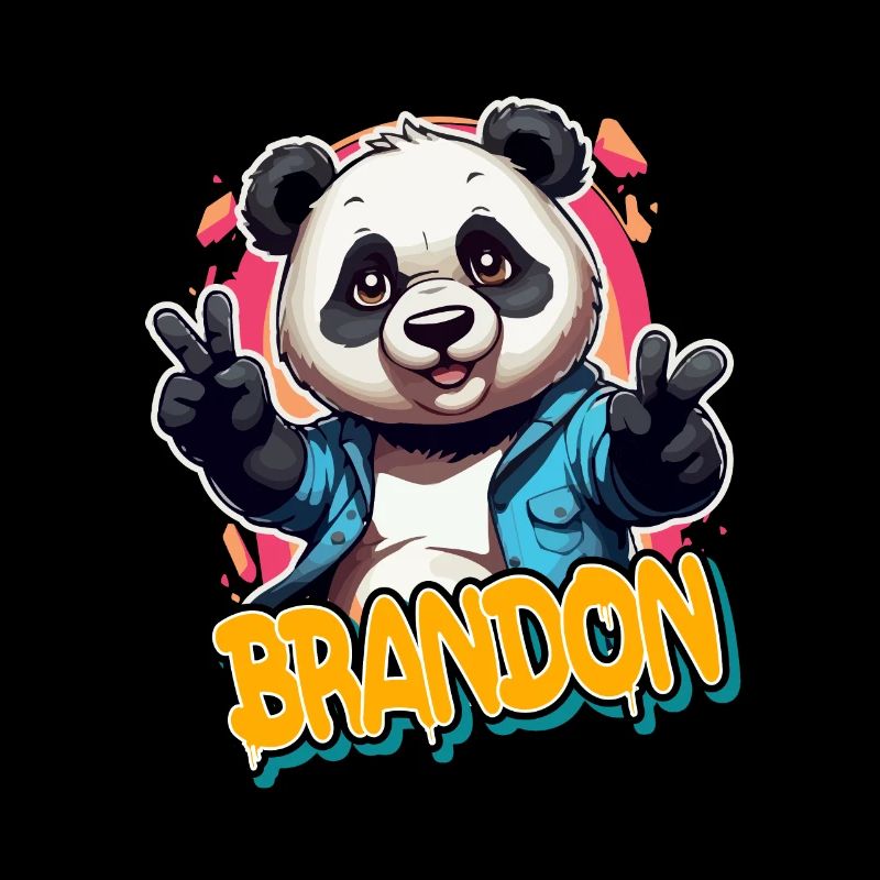 BRANDON - Beau nom de garçon avec Cool Panda
