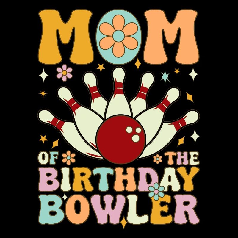 Mutter des Geburtstagskeglers Groovy Bowling Mom