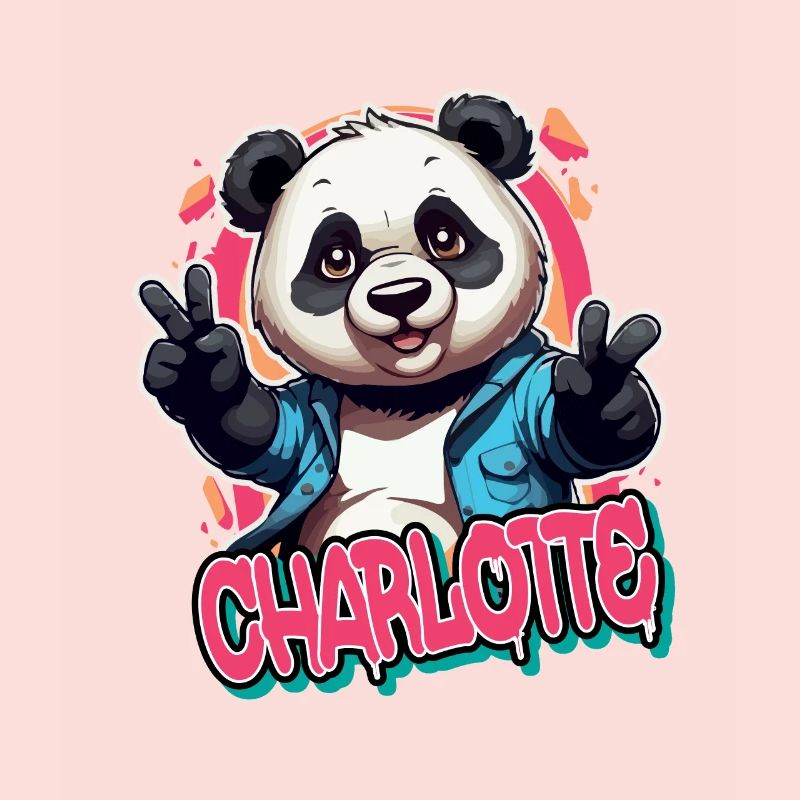 CHARLOTTE - Schöner Mädchen Name mit coolem Panda