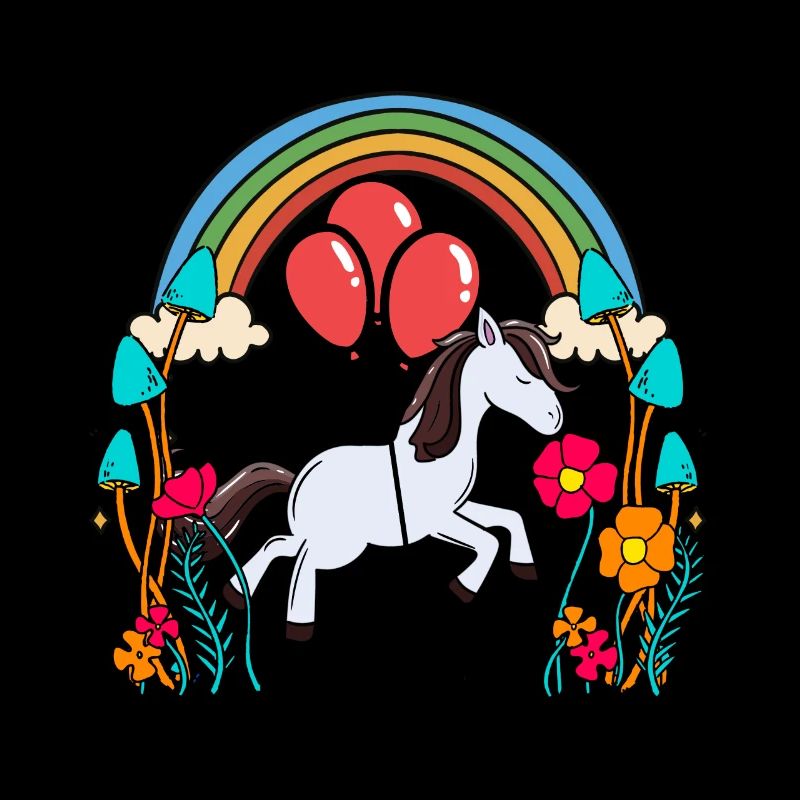 Rainbow Pony Balloons Birthday Gift