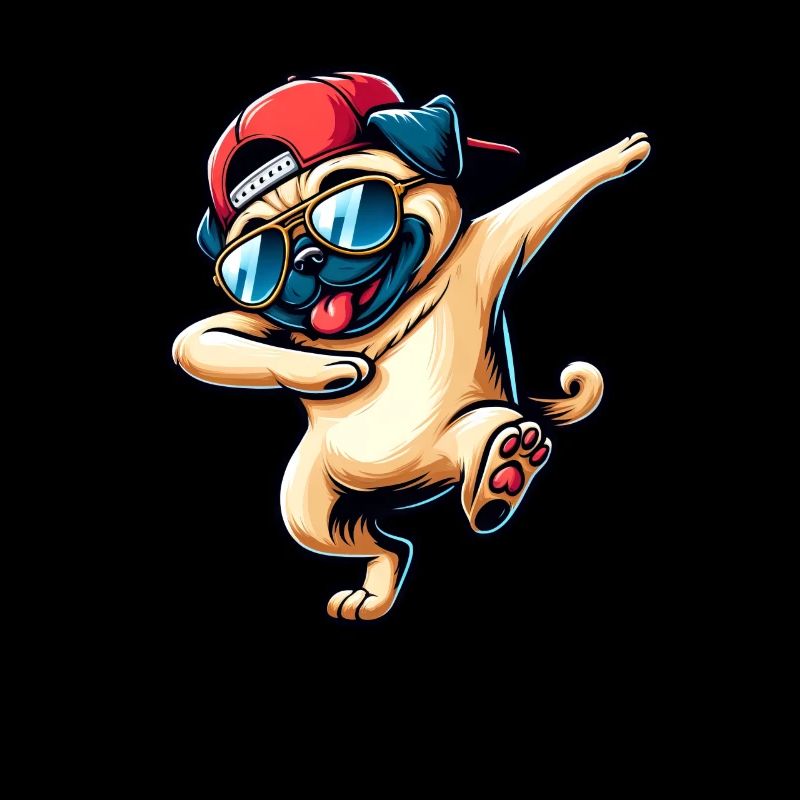 Dancing Pug Dabbing Pose Stylish