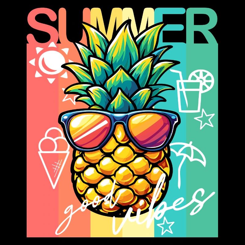 Summer feelings with pineapple retro
