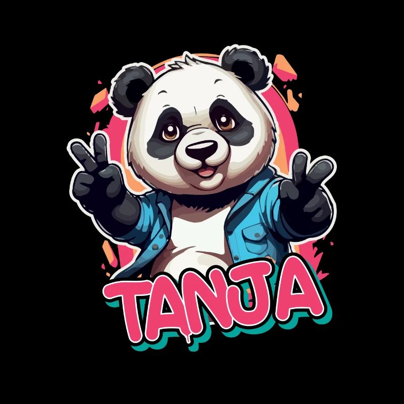 TANJA - Schöner Mädchen Name mit coolem Panda