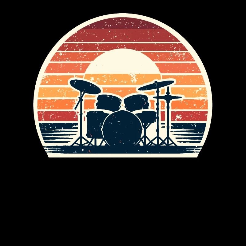 Retro Drumset Drum Drummer Drumming Drummers