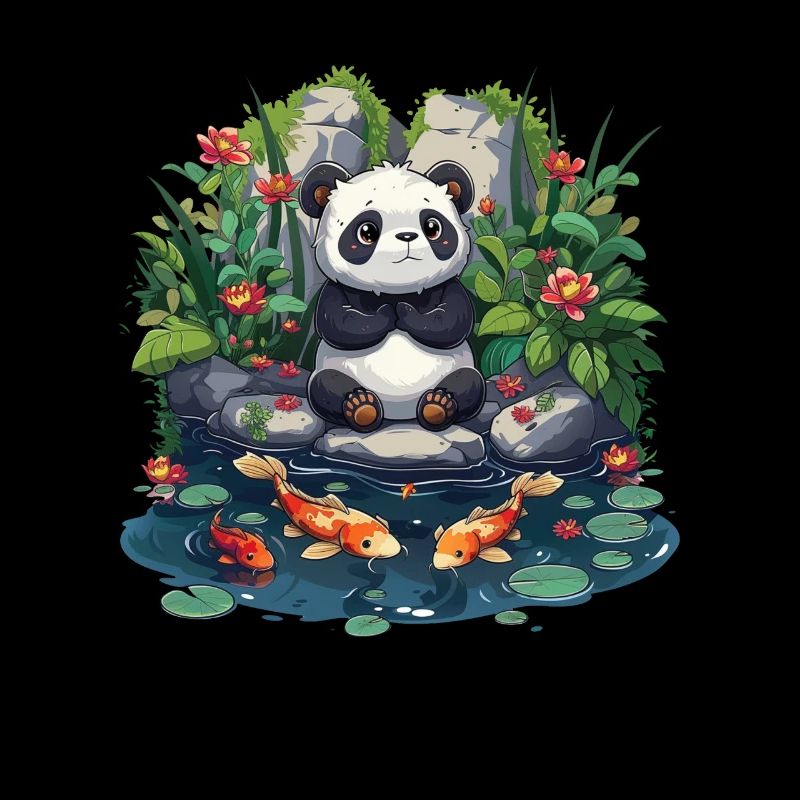 Panda Bear, Koi Fish, Panda géant japonais