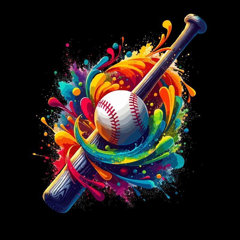 Splash Art Baseball Bat Player Baseballer Softball