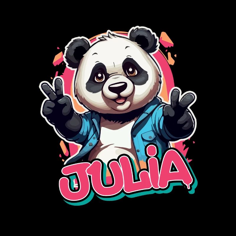 JULIA - Schöner Mädchen Name mit coolem Panda