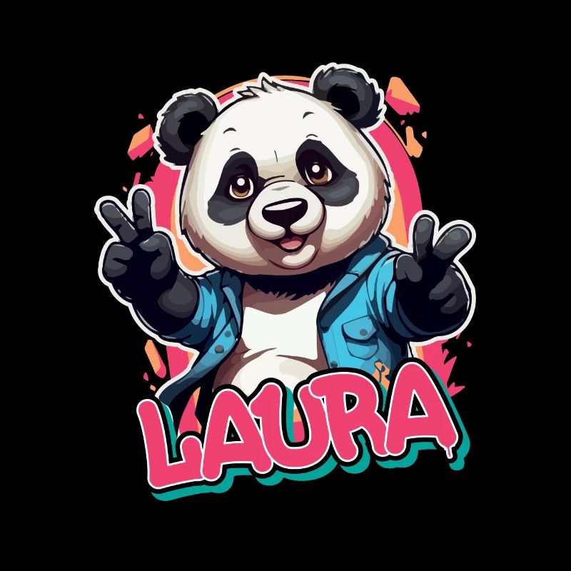 LAURA - Schöner Mädchen Name mit coolem Panda