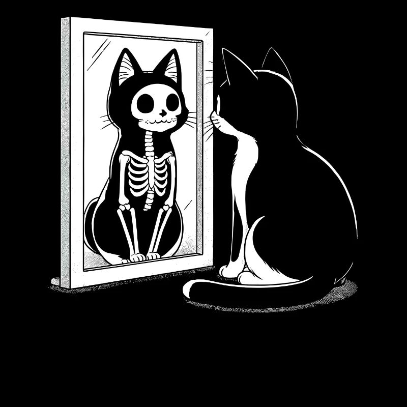 Chat regardant dans le miroir