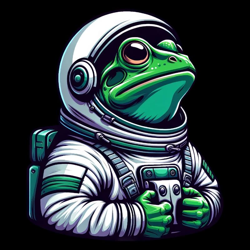 Frog Astronaut in Space
