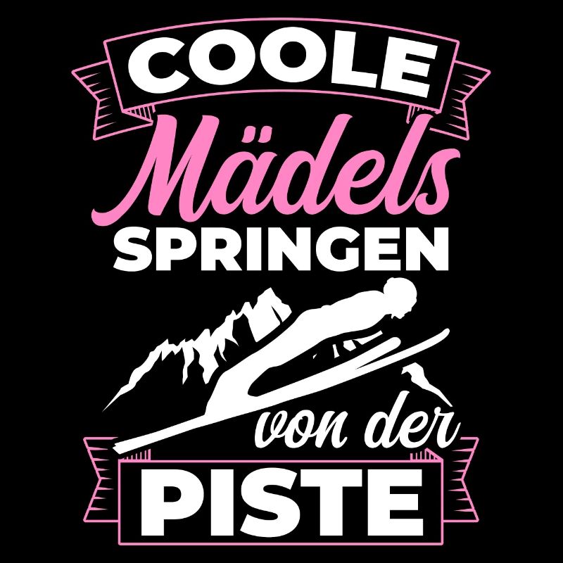 Cool filles sautant des pistes Ski Flying Ski