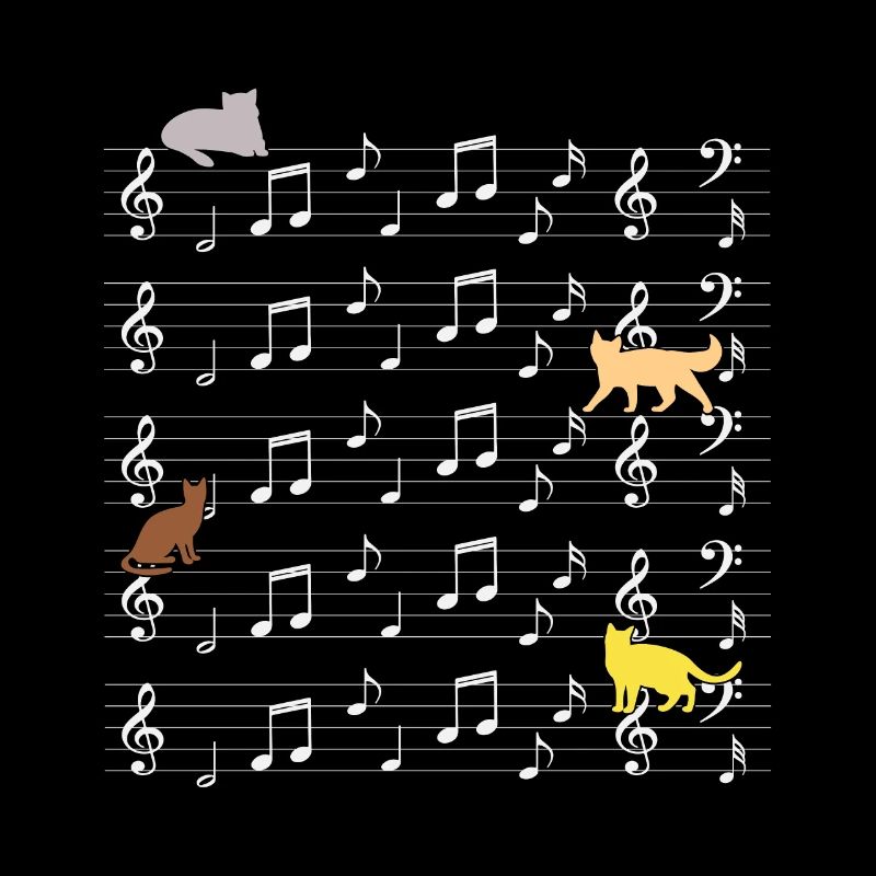 Chats jouant avec un chat de note de musique