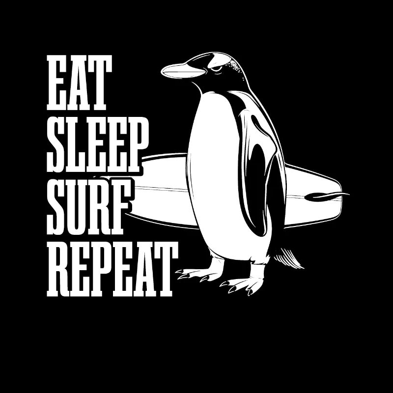 Surfing Penguin Vintage Surfer Gift