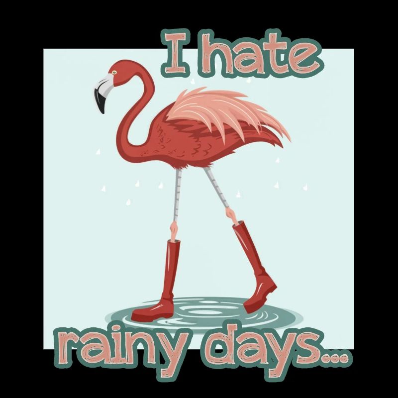 FLAMANT ROSE- PLUIE- RÉTRO