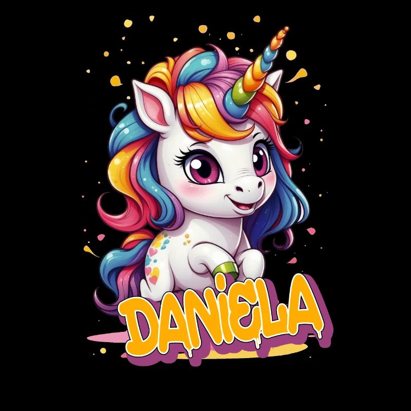 DANIELA - Schöner Mädchen Name mit süßem Einhorn