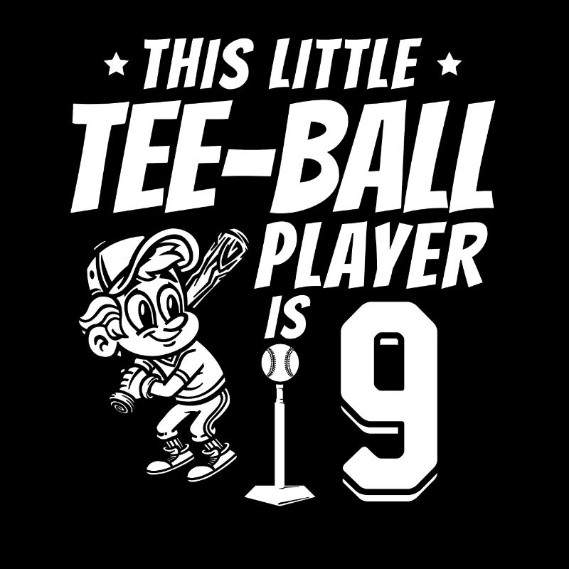 Tee-ball player 9th Birthday 9 Years Old Tee-ball