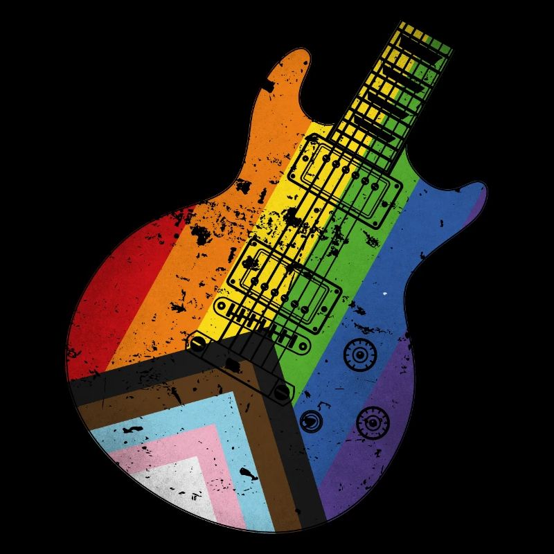 Pride Progress Flag Guitar