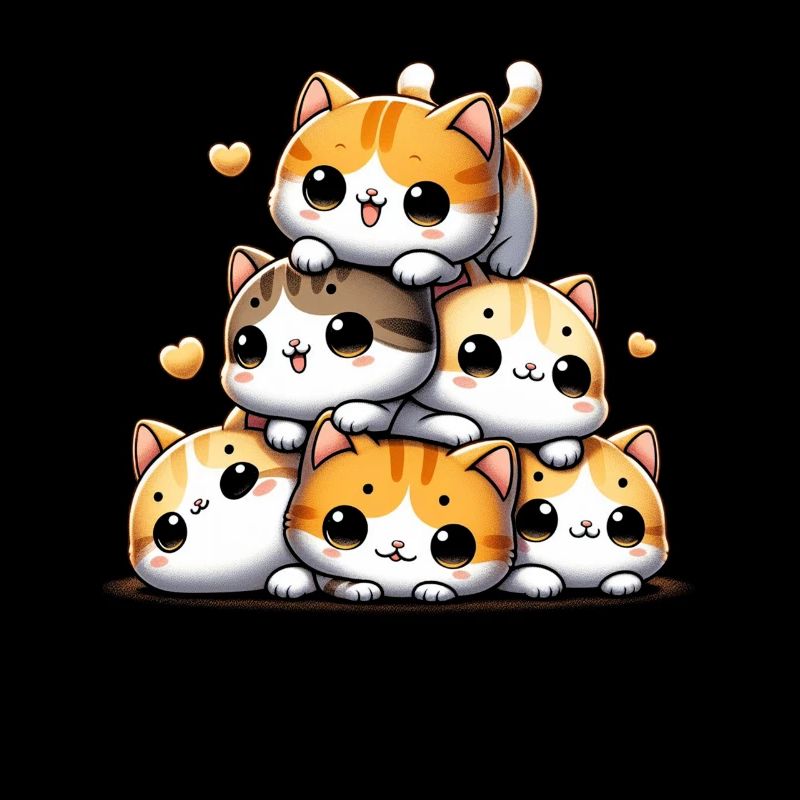 Stack of Kitty Cats Stack Kawaii Meowtain Anime
