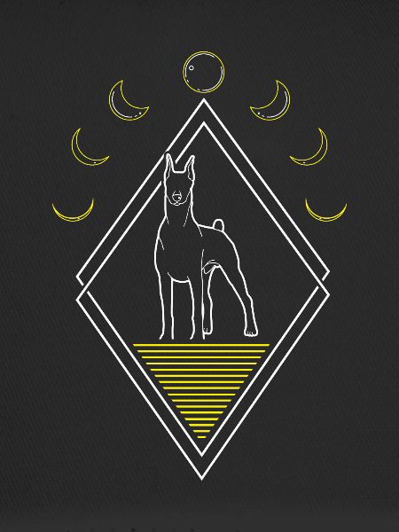 Doberman Abstract Moon Phases
