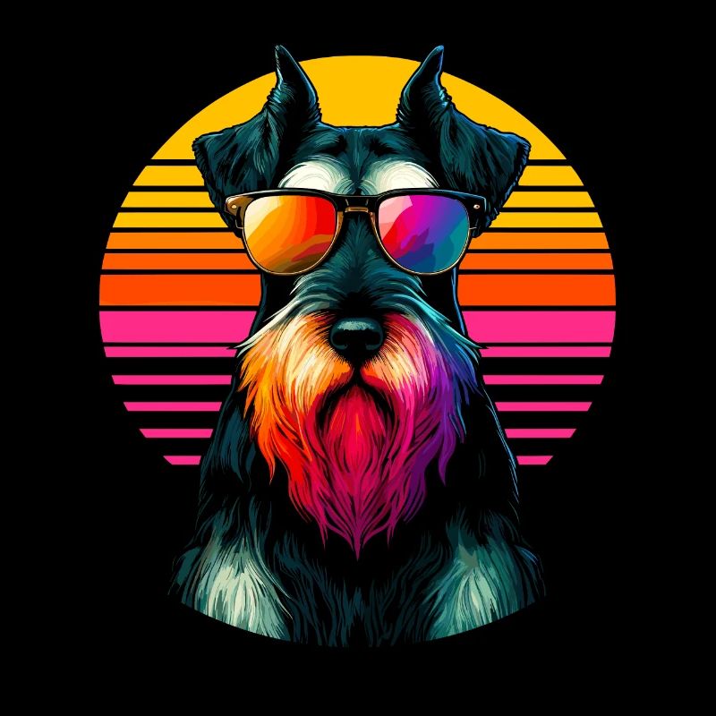 Lunettes de soleil rétro coucher de soleil Schnauzer géant Schnauzers