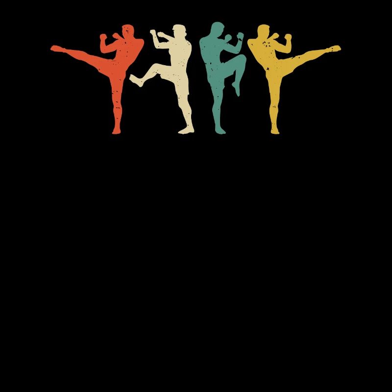 Silhouettes de Muay Thai Combattant de Muay Thai
