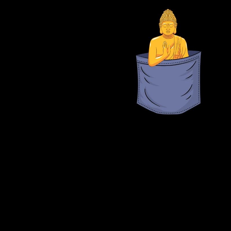 Statue de symbole bouddhiste de poche de poitrine bouddhiste